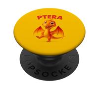 Ptera Cute Pterodactyle Cartoon Dinosaure - Drôle de Dinosaure Volant PopSockets PopGrip Adhésif