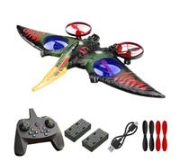Pterodactyl - Drone dinosaure pour enfants - Facile à piloter - Dragon - Avion télécommandé - Cadeaux d'anniversaire pour garçons - Loisirs - Avion télécommandé (vert)