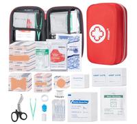 PTEROMY Kit de premiers secours portable de 300 pièces, trousse de premiers secours compacte avec étui de rangement rigide pour voiture, voyage, maison, camping, plein air, randonnée