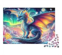Pterosaur 1000 pièces Puzzles Adultes Fantasy Dragon dans Aurora Premium épais Solide Haute qualité Vif Stimulant Difficile Anti-Stress 70x50cm/1000 pièces