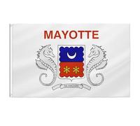 PTEROSAUR Drapeau Mayotte 0,9 x 1,5 m - Drapeaux de l'île Mayotte avec œillets en laiton - Décoration intérieure et extérieure