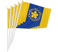 PTEROSAUR Hamilton City Lot de 20 drapeaux à main 14 x 20,8 cm | Pour défilés, fêtes, célébrations, décoration d'intérieur