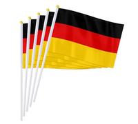 PTEROSAUR Lot de 100 drapeaux allemands à main, 14 x 21 cm, petits drapeaux nationaux allemands, pays européens du monde à agiter (100)