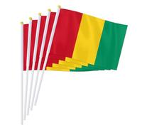 PTEROSAUR Lot de 100 drapeaux de la Guinée à main, 14 x 21 cm, petits drapeaux nationaux guinéens, pays africains du monde à agiter à la main (100)