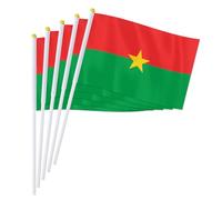 PTEROSAUR Lot de 50 drapeaux à main du Burkina Faso, 14 x 21 cm, petits drapeaux nationaux du Burkina Faso, pays africains à main à agiter (50)