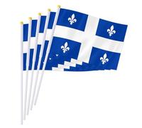 PTEROSAUR Lot de 50 drapeaux à main du Québec, petits drapeaux à main Canada, Province du Québec (Québec, 14 x 21 cm)