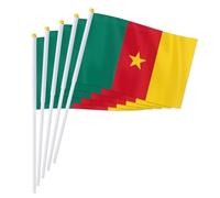 PTEROSAUR Lot de 50 drapeaux Cameroun, 14 x 21 cm, petits drapeaux nationaux africains camerounais à main (50)