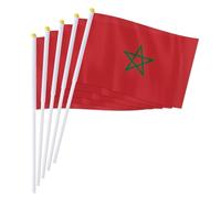 PTEROSAUR Lot de 50 drapeaux marocains à main, 14 x 21 cm, petits drapeaux nationaux marocains, pays africains du monde (50)
