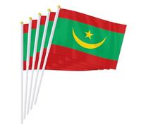 PTEROSAUR Lot de 50 drapeaux mauritaniens à main, 14 x 21 cm, petits drapeaux nationaux mauritaniens, pays africains du monde à agiter à main (50)