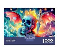 Ptérosaure 1000 Pièce Crâne Dragon Stock De Cartes Premium Jeu De Puzzle Pack De Valeur Joyeux Cadeau Défi Éduchatif Décoration Murale 52x38cm/1000pcs