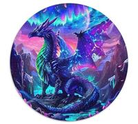 ptérosaure 1000 Pièces Puzzle pour Adultes Et Enfan Fantasy Creatures Puzzle Rond Décoration Moderne Jeu Cadeau Unique 1000pcs (67.5x67.5cm)