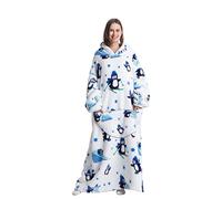 Pterygoid Couverture à capuche surdimensionnée 140cm- Plaid polaire chaud avec manches, avec grande poche et capuche large, pull plaid douillet pour adulte, cadeau hiver cocooning