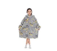 Pterygoid Couverture à capuche surdimensionnée pour enfants, filles et garçons, couverture à capuche avec poche pour enfants et adolescents, panda, S/3XL