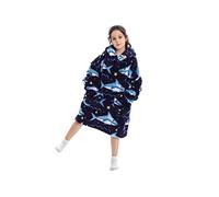 Pterygoid Couverture à capuche surdimensionnée pour enfants, filles et garçons, couverture à capuche avec poche pour enfants et adolescents, gris souris, S/3XL