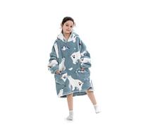 Pterygoid Couverture à capuche surdimensionnée pour enfants, filles, garçons, couverture à capuche avec poche pour enfants et adolescents, Polar Bear, S/3XL