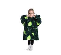 Pterygoid Sweat à Capuche Enfant, Pull Plaid Oversize pour Filles et Garçons, Super Douce Chaude Capuchon Sherpa Peluche à Manches TV pour Tout-Petit 3-6 Ans