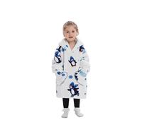 Pterygoid Sweat à Capuche Enfant, Pull Plaid Oversize pour Filles et Garçons, Super Douce Chaude Capuchon Sherpa Peluche à Manches TV pour Tout-Petit 3-6 Ans