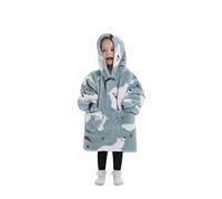 Pterygoid Sweat à Capuche Enfant, Pull Plaid Oversize pour Filles et Garçons, Super Douce Chaude Capuchon Sherpa Peluche à Manches TV pour Tout-Petit 3-6 Ans