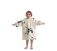 Pterygoid Sweat à Capuche Enfant, Pull Plaid Oversize pour Filles et Garçons, Super Douce Chaude Capuchon Sherpa Peluche à Manches TV pour Tout-Petit 3-6 Ans