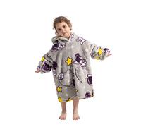 Pterygoid Sweat à Capuche Enfant, Pull Plaid Oversize pour Filles et Garçons, Super Douce Chaude Capuchon Sherpa Peluche à Manches TV pour Tout-Petit 3-6 Ans