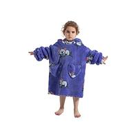 Pterygoid Sweat à Capuche Enfant, Pull Plaid Oversize pour Filles et Garçons, Super Douce Chaude Capuchon Sherpa Peluche à Manches TV pour Tout-Petit 3-6 Ans
