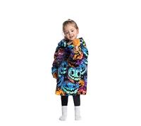 Pterygoid Sweat à Capuche Enfant, Pull Plaid Oversize pour Filles et Garçons, Super Douce Chaude Capuchon Sherpa Peluche à Manches TV pour Tout-Petit 3-6 Ans
