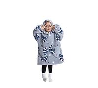 Pterygoid Sweat à Capuche Enfant, Pull Plaid Oversize pour Filles et Garçons, Super Douce Chaude Capuchon Sherpa Peluche à Manches TV pour Tout-Petit 3-6 Ans