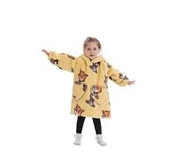 Pterygoid Sweat à Capuche Enfant, Pull Plaid Oversize pour Filles et Garçons, Super Douce Chaude Capuchon Sherpa Peluche à Manches TV pour Tout-Petit 3-6 Ans
