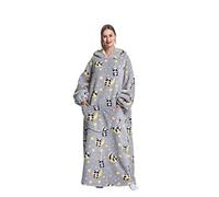 Pterygoid Sweat Plaid Extra Long,Pull Plaid à Capuche Oversize Adulte | Plaid en laine doux et chaud avec grande capuche et poche, idéal pour canapé, TV et soirées d’hiver, cadeau femme homme
