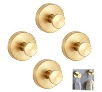 PTHDEW Lot de 4 crochets à ventouse extra puissants en acier inoxydable - Porte-serviettes sans perçage - Crochets à ventouse sous vide pour mur - Pour salle de bain, cuisine, fenêtres lisses et mur