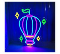 PTHEN Décor Mural Lumière Enseigne Au Néon En Forme De Montgolfière, Alimentée Par USB, Décoration Murale, Panneau Lumineux À, Personnalisée Pour Chambre, Bureau, Fête, 35cmх25cm