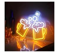 PTHEN Décor Mural Lumière Enseigne Au Néon Pour Bière, Décoration Murale, Lumière USB À Intensité Variable Pour Fête, Homme, Caverne, Discothèque, Bar, Hôtel, Club, 38cmх29cm