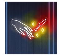 PTHEN Décor Mural Lumière Enseigne Au Néon Pour Salon De Manucure, Alimentée Par USB, Adaptée Aux Panneaux De Magasin, Lampes Murales De Beauté Des Ongles, Luminosité Réglable(C,35cmx45cm)