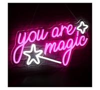 PTHEN Décor Mural Lumière Enseigne Lumineuse You Are Magic À Intensité Variable Idéale Pour Une Chambre D'enfant, Un Bureau, Une Salle De Jeux Une Décoration Murale 38.1cmx24cm