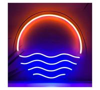 PTHEN Décor Mural Lumière Enseigne Néon Coucher De Soleil, Esthétique, Fixation Murale, Décoration D'Intérieur, Chambre, Fête, Multifonction, Alimentation USB 40cmх40cm(B)