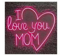 PTHEN Décor Mural Lumière Enseignes Au Néon «Je T'aime Maman», Idéales Pour Décorer Un Club, Un Bistro Ou Une Fête(50CM)