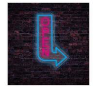 PTHEN Décor Mural Lumière Enseignes Au Néon Ouvertes Alimentées Par USB, Lumières Au Néon En Forme De Flèche, Luminosité Réglable, Adaptées À La Décoration De Fenêtre(20cmx30cm)