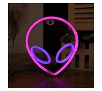PTHEN Décor Mural Lumière Panneau Lumineux Au Néon Alien, Décoration Murale Pour Fête De Vacances, Jeu, Bar, Chambre À Coucher, Lampe De Décoration Cool 22cmх19.5cm(F)