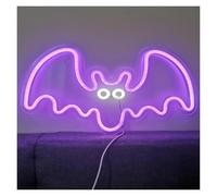 PTHEN Décor Mural Lumière Panneau Néon Chauve-souris Effrayant Alimenté Par USB Lumière Violette Chauve-souris Néon Pour Décoration Murale Ambiance Chambre 22x40cm
