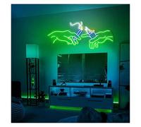 PTHEN Décor Mural Lumière Signe De Néon À La Main Alimentée Par USB, Allumez Un Néon De Cigarette Pour La Décoration Murale De La Fête De Bistrot Club(B,45cm)