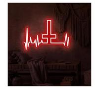 PTHEN Décor Mural Lumière Signe Néon Croisé Alimenté Par USB, Luminosité Réglable, Lumières Croisées Adaptées À La Décoration De La Maison Et Du Magasin(F,55cmx60cm)