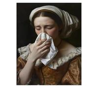 PTHEN Impression sur Toile Peinture Affiche Humoristique De Salle De Bain De La Joconde De David, Peinture sur Toile Humoristique pour Toilettes, Décoration Murale pour Salon Et Maison(G,20x30cm)