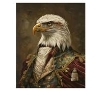 PTHEN Impression sur Toile Peinture Affiches De Portrait d'animaux Vintage Habillés en Tenue Noble, Impression sur Toile, Tableau d'art Mural pour Décoration De Salon Et De Maison(O,30x42cm)