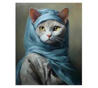 PTHEN Impression sur Toile Peinture Affiches De Portrait d'animaux Vintage Habillés en Tenue Noble, Impression sur Toile, Tableau d'art Mural pour Décoration De Salon Et De Maison(N,50x70cm)