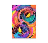 PTHEN Impression sur Toile Peinture Affiches Nordiques Colorées, Formes Ponctuelles, Blocs De Couleurs,Peinture sur Toile Et Impressions, Images Murales pour Décoration De Salon(I,30x40cm)
