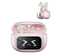 PTHTECHUS Écouteurs Bluetooth sans Fil Sport Écouteurs Clip Oreille, avec ENC Réduction Antibruit Mic, Ecouteur Traducteur Instantané, Tactile Multifonction, Casque pour Android iOS,Pink