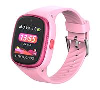 PTHTECHUS Montre Connectée Enfant 4G GPS, Montre Intelligente avec WiFi Bluetooth Appel Vidéo SOS Podomètre Musique, Réveil, Lampe de Poche, Cadeaux Montre Connectée pour Garçons Filles (Rose)