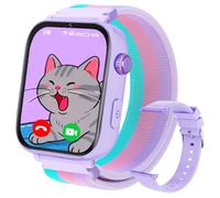 PTHTECHUS Montre Connectée Enfant GPS 4G, Smartwatch Téléphone pour Filles Garçons avec Appel SOS Podomètre Vidéo Mode Classe, Montre Cadeau pour Enfants 5-12 Ans (Violet)
