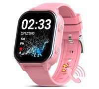 PTHTECHUS Montre Connectée Enfant GPS/4G WiFi/Bluetooth Chat et Arpels Video, Battery 900 MAH Smartwatch Enfant, SOS Podomètre Alarme Musique Caméra Mode école, À partir de 5 Ans (DF89 D-pink-9DCY)