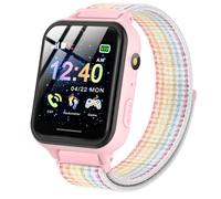 PTHTECHUS Montre Connectée Enfant, Montre Enfant Fille Garçon avec Sangle en Nylon 10 Jeux SOS MP3 Musique Caméra Vidéo Réveil Chronomètre Calendrier Calculatrice, Cadeaux pour Garçons et Filles
